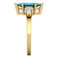 thumbnail image 3 of Clara Pucci 14K Yellow Gold 2ct Turquoise Three-Stone Ring for Women, 3 of 7