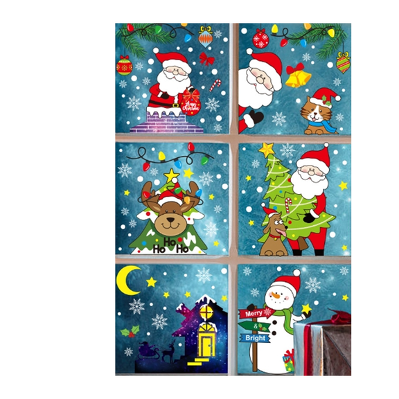CCOCC 6Pcs Wall Decals Delicate Window Stickers Child Friendly Window Clings,Style 12