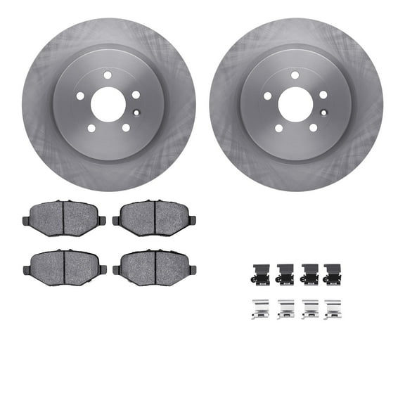 Dynamic Friction Company Rear Brake Rotors with 5000 Advanced Brake Pads includes Hardware 6512-99689