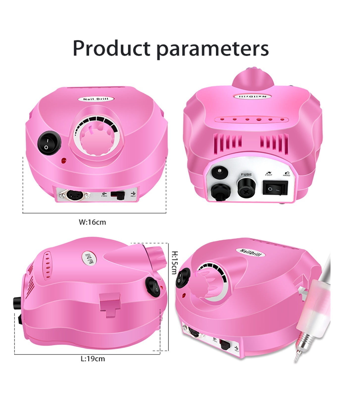 Portable Nail Drill, Electric Nail Drill Machine Set, Professional Milling Cutter For Manicure, Nail Files Drill Bits, Nail Salon Polisher Equipment ,Long Lasting
