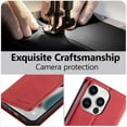 thumbnail image 5 of Premium PU Leather Flip Folio Case for iPhone 13 Pro Max 6.7 inch, Protective Case with Kickstand Card Slot Holder Hidden Magnetic Closure Shockproof Wallet Cover- Red, 5 of 16