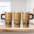 thumbnail image 2 of 20oz elephant Stainless Steel Tumbler with Handle and Straw Insulated Travel Water Bottle with Lid and Straw Easy to Clean Design Gift for elephant Lovers Women Men, 2 of 6