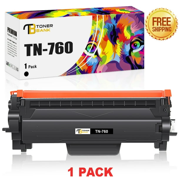 Toner Bank Compatible for Brother TN760 High‐yield Black Printer Toner