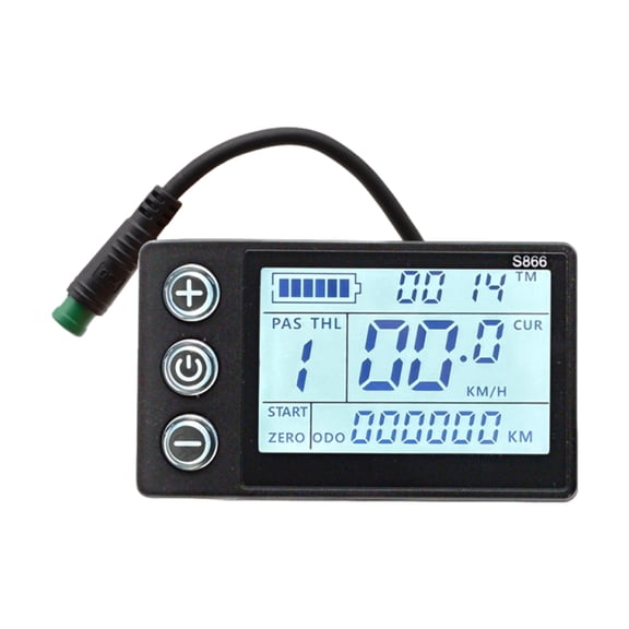 S866 B Full Function 5 Pin Waterproof Ebike Display for 24V/36V/48V E-bike Electric Scooter Lcd Meter Easy Installation Multi-data Odometer Battery