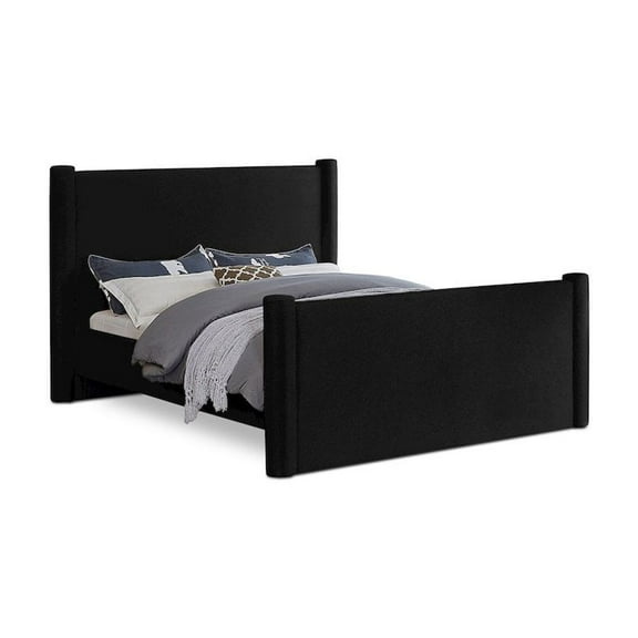Meridian Furniture Elias Black Velvet King Bed