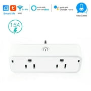 Smart Plug Dual Wifi Plugs 2 in 1 Extenders Socket Works with Home Smart Life App No Hub Required Schedules and Timing Independent or Together