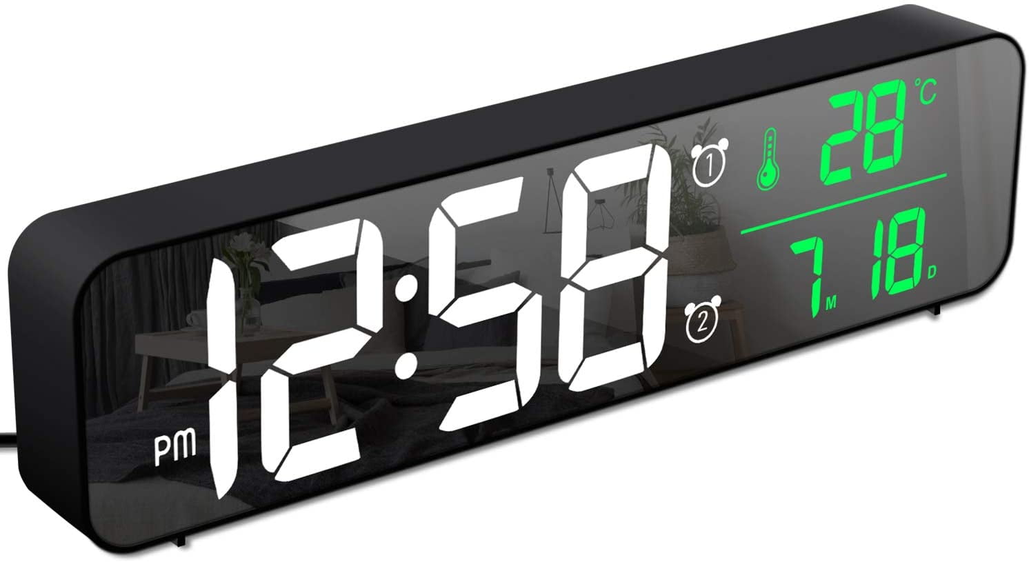 Digital Alarm Clock Morning Alarm Clock Wall Clock Led Digital Mirror With Date Temperature 2 Alarm Clocks 40 Music 6 Variable Brightness Usb Clock For The Home Office Black Walmart Com Digital Alarm Clock Morning Alarm Clock Wall Clock Led Digital Mirror With Date Temperature 2 Alarm Clocks 40 Music 6 Variable Brightness Usb Clock For The Home Office Black Walmart Com