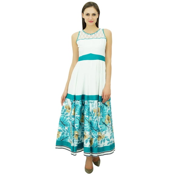 Bimba Designer Kurti Printed Rayon Long Maxi Summer Dress Casual Flaired Kurta