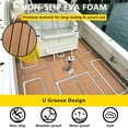 thumbnail image 4 of HJDECK Boat Flooring EVA Foam Carpet Faux Teak Self-Adhesive Non-Skid Fits for Sea Deck Marine Yacht RV Boat Flooring Mats/Decking Pad 94"x 35", 4 of 9