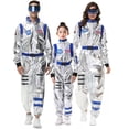 thumbnail image 2 of Disfraz de astronauta para niños y niñas, bonito traje espacial para adultos, para hombres y mujeres, para parejas, para carnaval, juego de rol, mono con cremallera, 2 of 5
