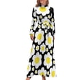 thumbnail image 2 of Vestido largo retro de flores pop de margaritas de los años 60, tendencia de ropa de mujer 2024, ropa femenina, vestidos de fiesta para mujer, 2 of 5