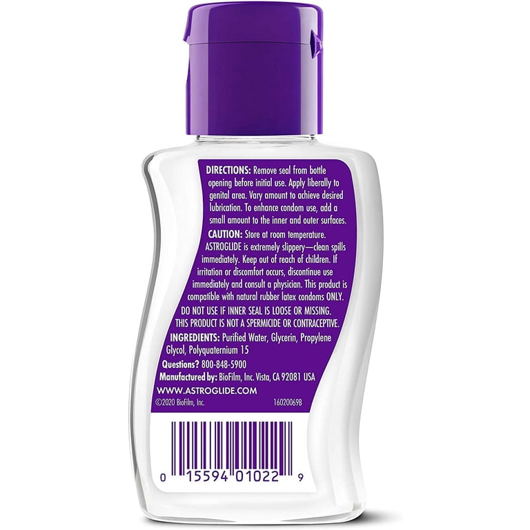 Astroglide Premium Water-Based Personal Lube, Paraben-Free, 2.5oz for Men,  Women, Travel Size