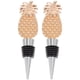 thumbnail image 1 of BRIGHTFUFU 2 tapones decorativos para botellas de vino con diseño de piña (dorados), 1 of 8