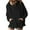 Black, variant on HAiming Women's Oversized Hoodies 2025 Casual Loose Solid Color Long Sleeve Drawstring Pullover Sweatshirt with Pocket