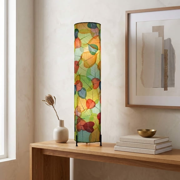 Eangee Home Design Banyan Large Floor Lamp, Shade Made Of Alibangbang Leaves, 8x8x36 Inches