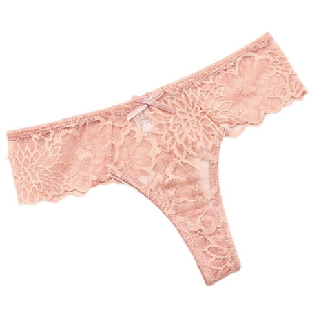 

Knosfe Women s Hollow Out Stretch Panties Lace Soft Underwear Breathable Low Rise Thong Sexy G-string S