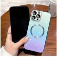 thumbnail image 5 of Gradient Glass Magnetic Phone case with Glass Back Panel, Silicone Frame, Reserved Lanyard Hole, Drop-Proof, for iPhone 15 14 13 12 Pro Max Plus Phone Case (P3,iPhone 14 Plus), 5 of 7
