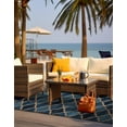 thumbnail image 4 of Unique Loom Outdoor Trellis Collection Area Rug - Eden Trellis (5' 3" x 8' Rectangle Blue/Beige), 4 of 12