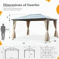 thumbnail image 4 of Hommow 10' x 12' Outdoor Hard Top Sun Roof Gazebo Curtain Aluminum Frame, 4 of 6