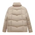 thumbnail image 5 of Inleife Womens Parkas Jacket Women's Solid Color Long-Sleeved Hoodless Zipper Warm Jacket, 5 of 5