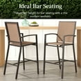 thumbnail image 4 of Best Choice Products Outdoor Barstools Set of 2, Bar Height Patio Chairs w/ All-Weather Mesh - Brown/Light Brown, 4 of 8