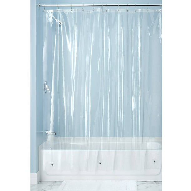Interdesign Vinyl Shower Curtain Liner, 108 Long Clear Shower Curtain Rail