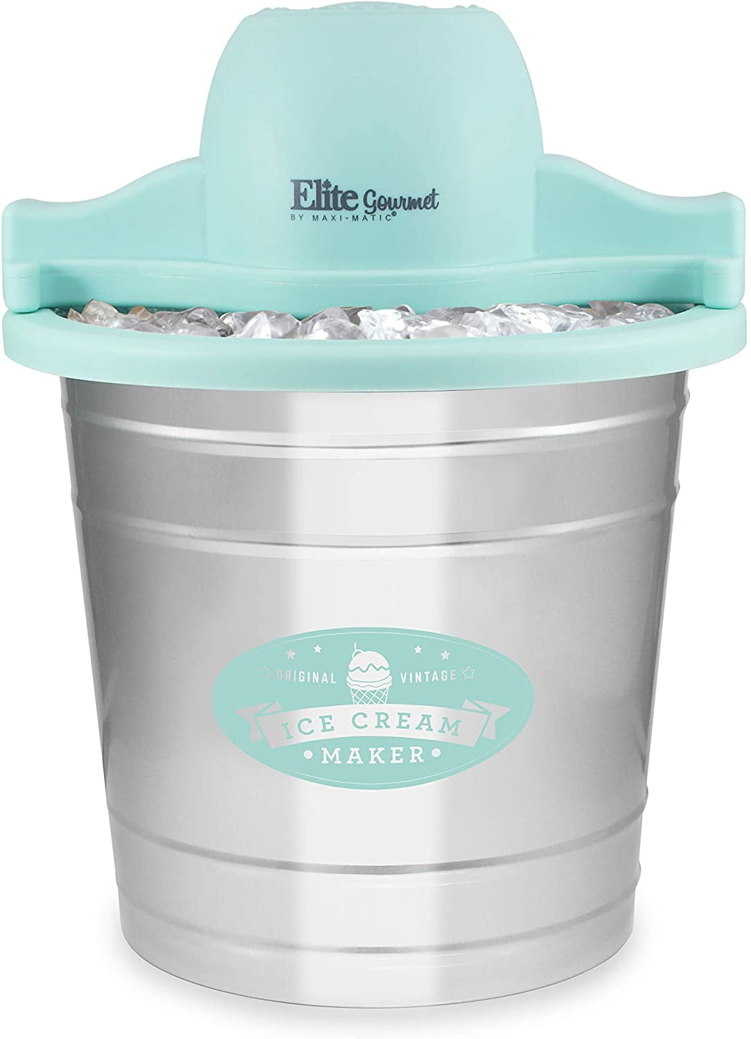 Elite Gourmet 4Qt. Old Fashioned Galvanized Metal Bucket Electric Ice