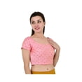thumbnail image 2 of Sonakshi Fashion Light Pink Women's Jacquard Readymade Partywear Indian Ethnic Saree Blouse Choli Top Short Sleeve, 2 of 5
