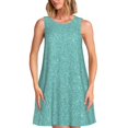 thumbnail image 1 of Fotbe Teal Green Glitter Vestido de Verano sin Mangas para Mujer – Vestido Midi Línea A, Estilo Camiseta Floral, Vestido Playero Casual y Fluido, 1 of 7