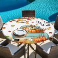 thumbnail image 6 of Thanksgiving Round Tablecloth, Fitted Table Cover with Elastic for 45"-54" Round Tables, Farmhouse Fall Truck Maple Leaf Pumpkin Table Cloth Outdoor Indoor Dinning Party Waterproof Tablecloths, 6 of 7