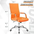 thumbnail image 4 of Homall Office PU Leather Chair with Lumbar Support and Armrest, Ergonomic Conference Chair, Orange, 4 of 7