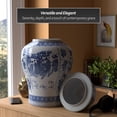 thumbnail image 3 of Red Lantern 24" Ladies Blue & White Porcelain Temple Jar, 3 of 7