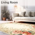 thumbnail image 2 of ODIKA 4'x6' Machine Washable Non-Slip Area Rug, Vintage Floral Floor Art High Traffic Rug, Beige, 45286, 2 of 7
