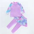 thumbnail image 2 of Girls Long Sleeve Swimsuits Skirt Two Piece Swimwear 1-8 Years Rash Guard Sets, 2 of 9
