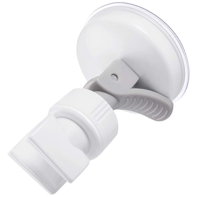 Bewildely Soporte de cabezal de ducha ajustable montado en la pared ventosa soporte de baño giratorio de 360 ° soporte de rociador doméstico Juegos de accesorios de baño gris blanco Bewildely HA004486-02