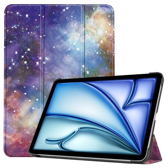 ELEHOLD Folding Case for iPad Air 11-inch M3 (2025) / M2 (2024) PU Leather Case Stylish Pattern Kickstand Magnetic Auto Wake/Sleep Folio Slim Shockproof Case,Galaxy