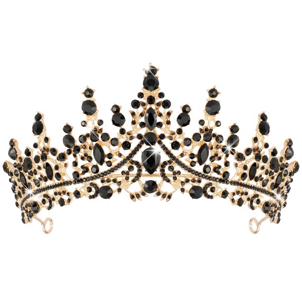 COCIDE Tiara y corona de oro rosa para mujer, coronas de reina de cristal, tiaras de princesa con diamantes de imitación para niña, novia, accesorios para el cabello de boda, fiesta de cumpleaños, gra