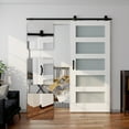thumbnail image 3 of ATT Hardware 36"x 84" White Glass Barn Door with 6.6FT Sliding Door Hardware & Handle,5 Panel Frosted Glass,DIY Assembly, 3 of 5