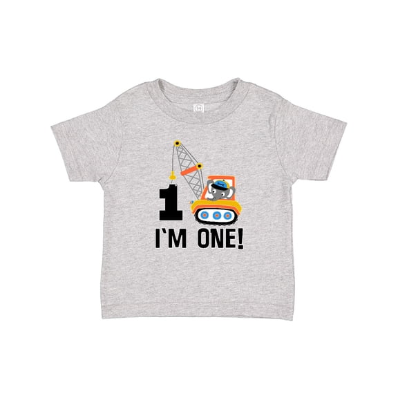 Inktastic First Birthday Construction Truck 1 Year Old Boys Baby T-Shirt