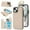 White, variant on Wallet Case for iPhone 14 Plus with Shoulder Strap & RFID Blocking Card Slots Holder Kickstand & Finger Ring, Magnetic Flip Folio Zipper Purse Case, PU Leather Cover Handbag, Black