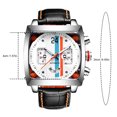 thumbnail image 4 of Reloj de pulsera mecánico automático de cuero con correa para hombre, luminoso, informal, cuadrado, color blanco Inevent EL002804-03, 4 of 7