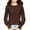 Brown, variant on UQJfacai Girls Puff Long Sleeve Shirts Kids Fashion Ribbed Knit Tops Fall Winter Casual Loose Crewneck Tee Blouse 5-14 Years
