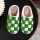 thumbnail image 3 of Casa Piso Plano Diapositivas Suaves Invierno Slip-On Checke Para Mujer rojo, 3 of 7