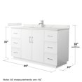 thumbnail image 4 of Elan TK 60" White Single Vanity & Giotto Quartz Top (1-Hole) & Nickel Trim, 4 of 5