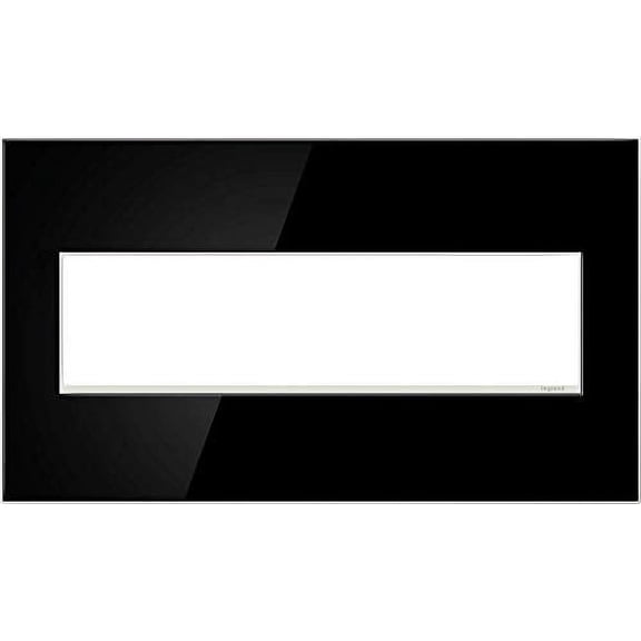 Legrand adorne Mirror Black, 4-Gang Wall Plate, AWM4GMB4