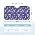 thumbnail image 3 of Bingfone Skull Purple Flower Car Windshield Sunshade,Sun Foldable Sun Shield Sun Visor for Car - Medium, 3 of 8
