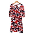 thumbnail image 4 of Union Jack Angleterre Britannique Uk Robe Col Carré Mignonne Ample Imprimée Robes Élégantes de Plage Fête Robe Union Jack Angleterre, 4 of 5
