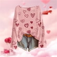 thumbnail image 2 of WTXUE Heart Print Sweaters for Women Plus Size Tops Casual Shirts Trendy Cute Long Sleeve Crewneck Pullover Valentines Sweaters Cute Love Heart Gifts Shirts Valentine Pullover Sweatshirts Pink Xl, 2 of 4