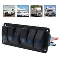thumbnail image 2 of Geloo 6 Gang Rocker Switch Panel On/Off Pre-Wired Switches Aluminum Panel Waterproof Switches for 12V/24V Automotive Cars Boats Marine RVs Trailers, 2 of 8
