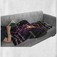 thumbnail image 6 of Geometry Soft Flannel Fleece Throw Blanket, Vitruvian Man with Occult Themes Secret of the Universe Graphic, Cozy Plush for Indoor and Outdoor Use, 70" x 90", Purple, by Ambesonne, 6 of 6